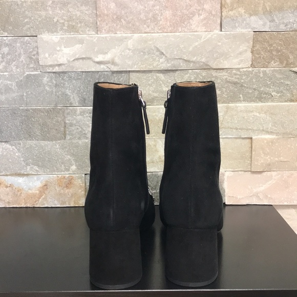 🎁 MARC JACOBS Embellished Chain Suede Block Heel Booties - Picture 6 of 8